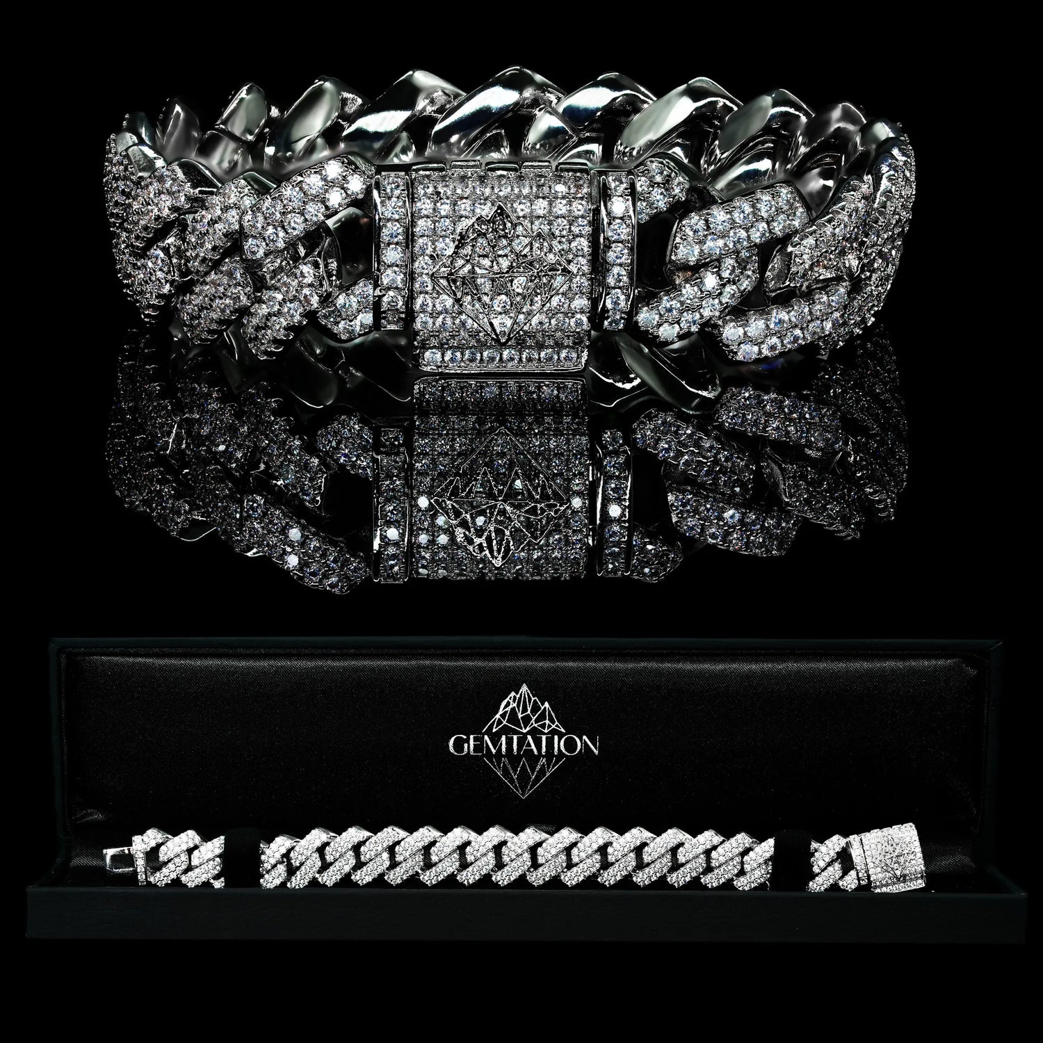 Pulsera o collar cubano Iced-Out | 14mm