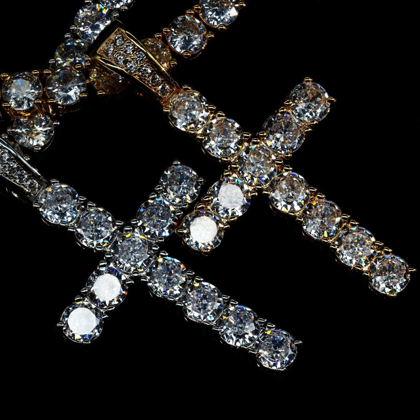 Kreuz Anhänger mit Rope Kette oder Tennis Kette | 51 cm