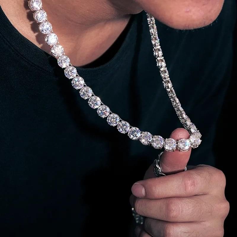 Tennis bracelet chain 925 silver moissanite 10mm